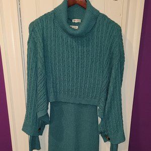 Bump Biddy Jaila Sweater Dress Matching Set Maternity Plus Teal